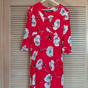 Vintage Bonafide Manifesto San Francisco Red Floral Style Dress Size S/M